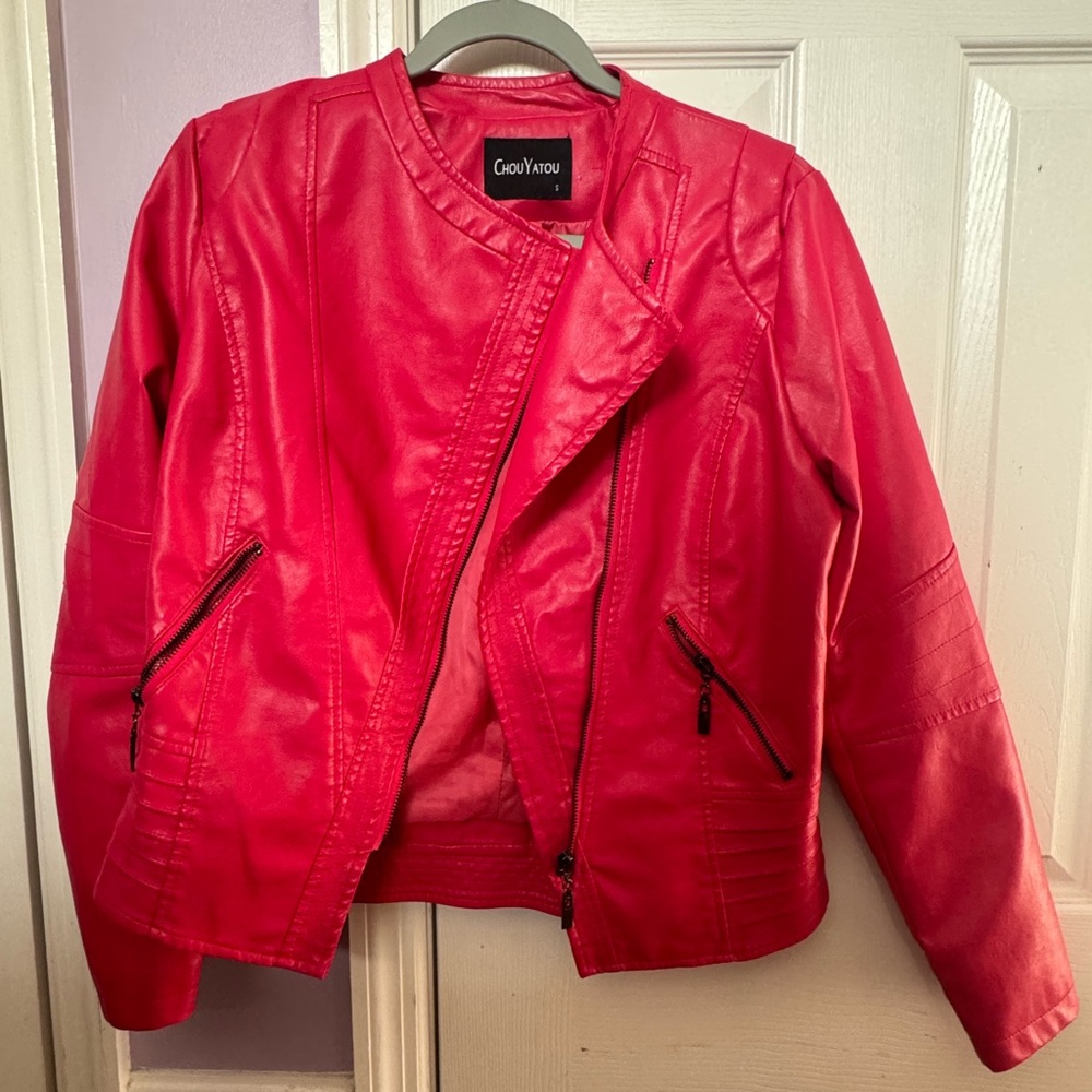 Women’s Hot Pink Leather Jacket